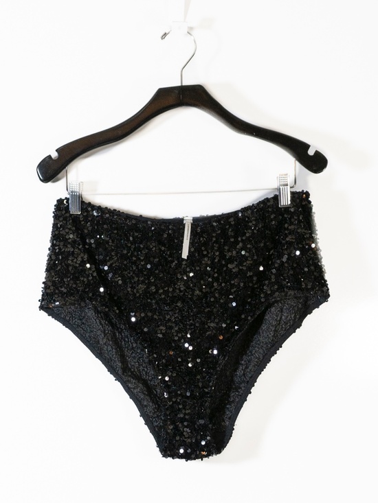 Anthropologie Pants - NEW Anthropologie Sequin Sparkle Velvet Velour Embellished Mini Hot Shorts Black